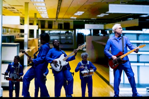 David Byrne at St Anne’s Park review: For Burning Down the House the sodden field becomes a communal jig