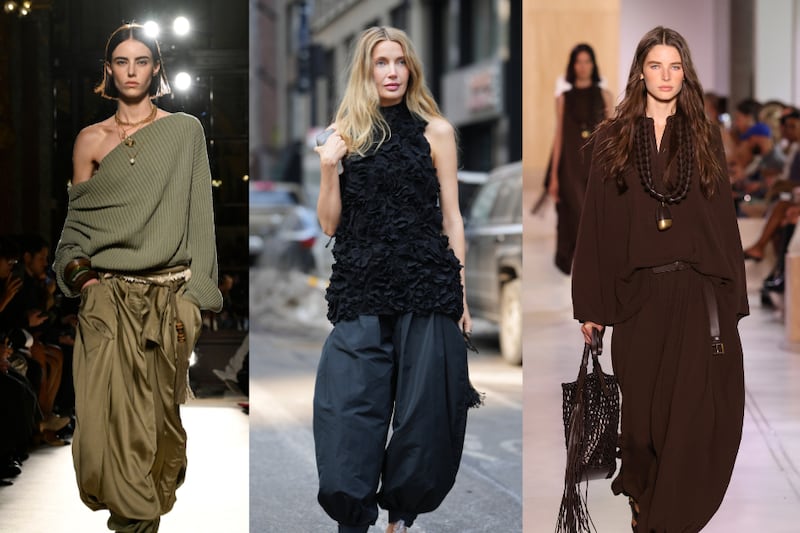 Pump up the volume: how to style this season’s trouser shapes, from balloon to barrel